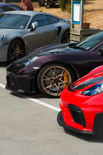 Detail shot of Porsche wheels
